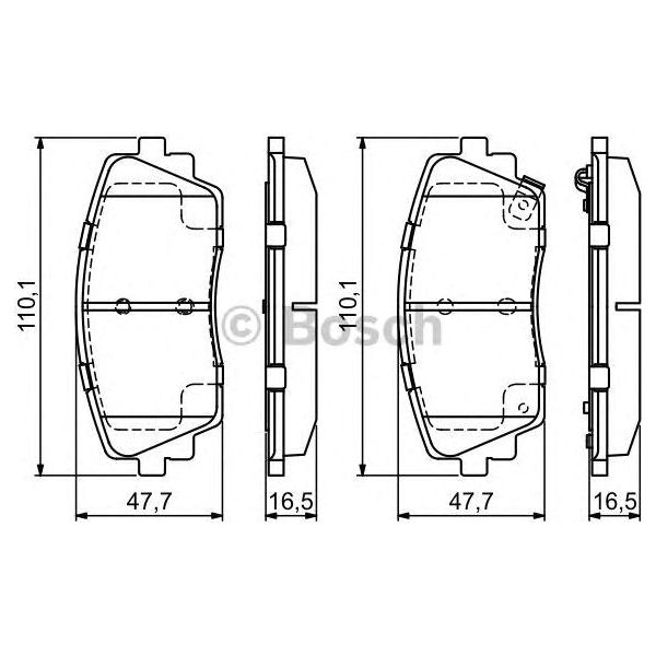 Genuine Bosch Brake Pad Set Bp1683 fits KIA Picanto CVVT - 1.0 - 11-17 098649468