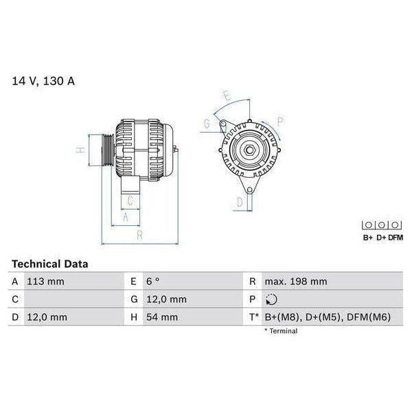 Bosch Reman Alternator 4900 0986049000