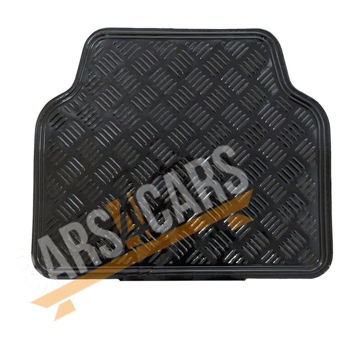 Black Checker Style Shiny Car Rubber Floor Mats Set Vectra Zafira Tigra UKB4C  - Dynamic Drive