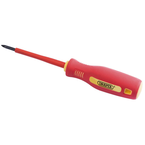 Draper Fully Insulated Soft Grip Cross Slot Screwdriver, No.0 x 75mm (Sold Loose Draper  - Dynamic Drive