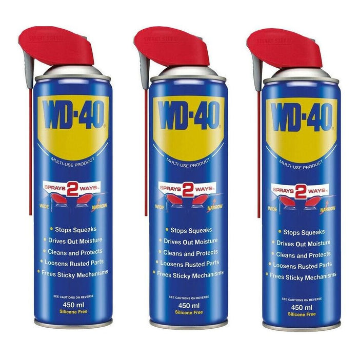 3X WD-40 Multi-Use Smart Straw 450ml Spray Aerosol Can