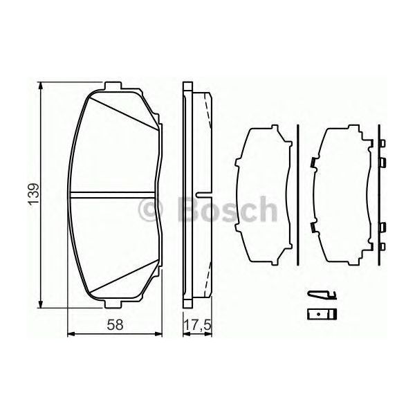 Genuine Bosch Brake Pad Set Bp1283 fits Mitsubishi L200 DI-D - 2.2 - 19- 0986494