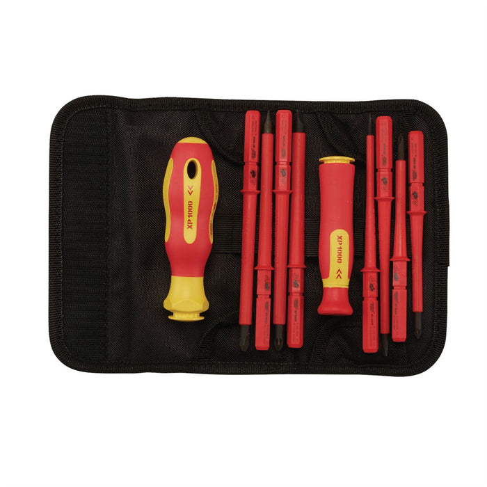 Draper XP1000 VDE Interchangeable Blade Screwdriver Set (10 Piece) 05721 Draper  - Dynamic Drive