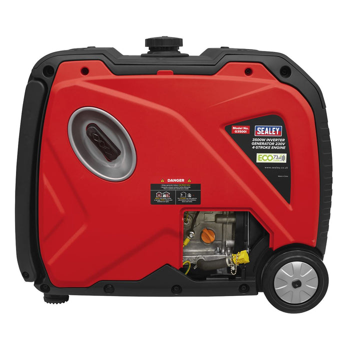 Sealey 3500W Inverter Generator 4-Stroke Engine 230V G3500I Sealey  - Dynamic Drive