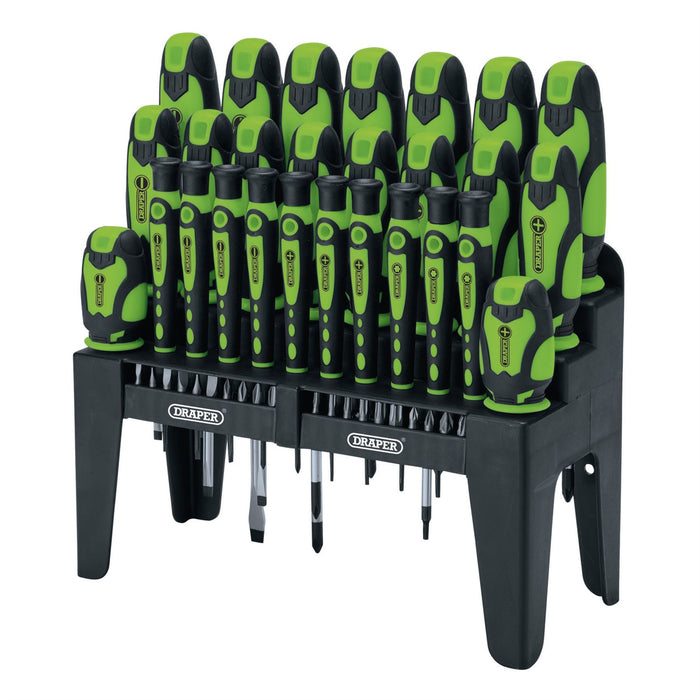 Draper Soft Grip Screwdriver and Bit Set, Green (47 Piece) 16760 Draper  - Dynamic Drive