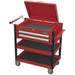 Sealey Heavy-Duty Mobile Tool & Parts Trolley 2 Drawers & Lockable Top Red Sealey  - Dynamic Drive