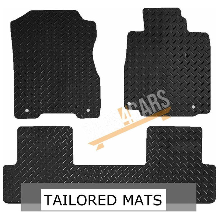 White Trim Tailored Rubber Car Mats for Honda Cr-V 12> 3 Pce Set () Set of 3XL 4 Clips UKB4C  - Dynamic Drive