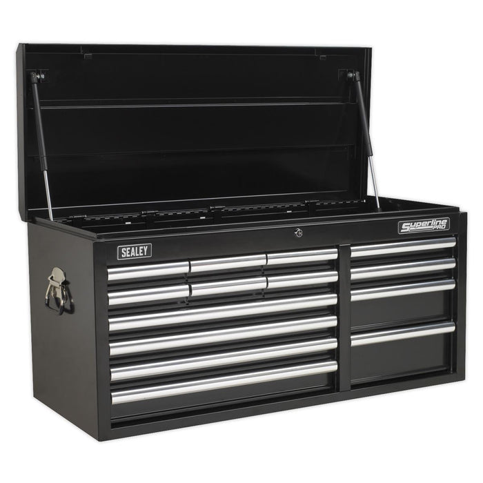 Sealey Topchest 14 Drawer with Ball-Bearing Slides Heavy-Duty Black AP41149B Sealey  - Dynamic Drive