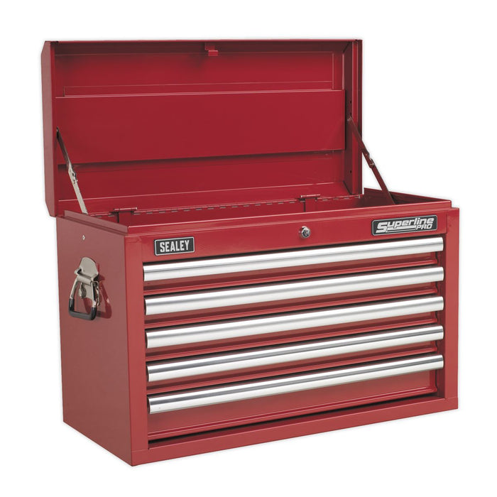 Sealey Topchest 5 Drawer with Ball-Bearing Slides Red AP33059 Sealey  - Dynamic Drive