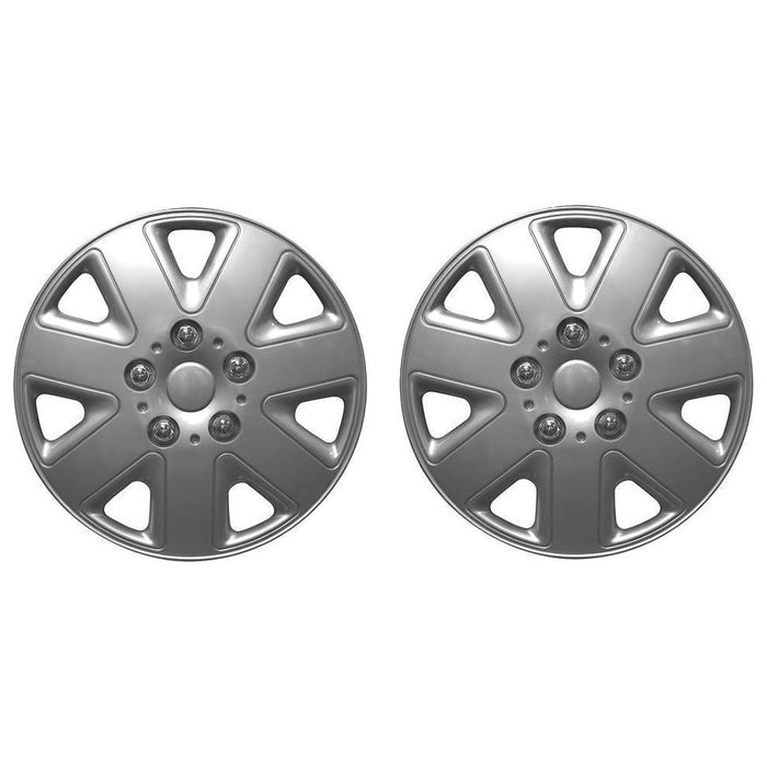 2x Silver 14" Caravan Wheel Trims Hub Caps for Bailey Pageant Champagne 2000 UKB4C  - Dynamic Drive