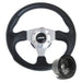 340mm Black Leather Steering Wheel + Boss fits Vauxhall Vectra A 2.0i GT 88-95 Mountney Classic  - Dynamic Drive