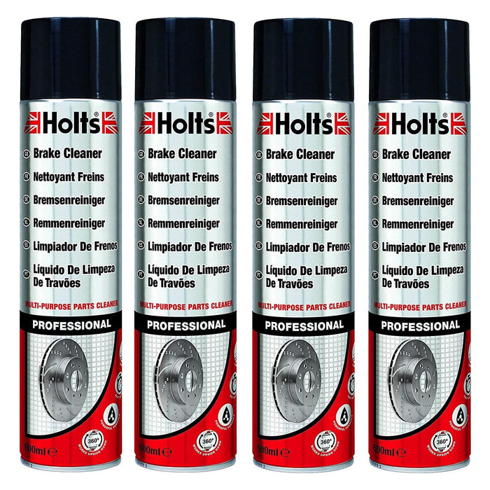 4x Holts Professional Brake & Clutch Cleaner Spray Grime Degreaser Remover 600ml Holts  - Dynamic Drive