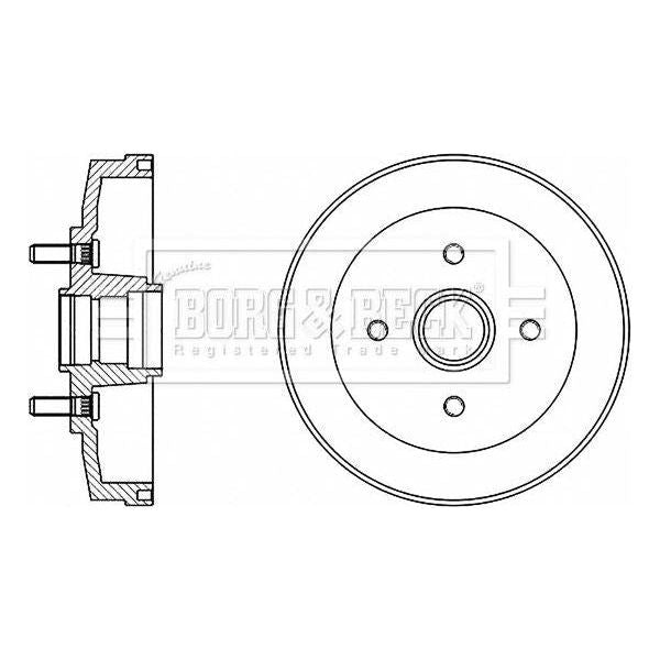 Genuine Borg & Beck Brake Drum fits Kia Rio ABS 07021005 BBR7249 Borg & Beck  - Dynamic Drive