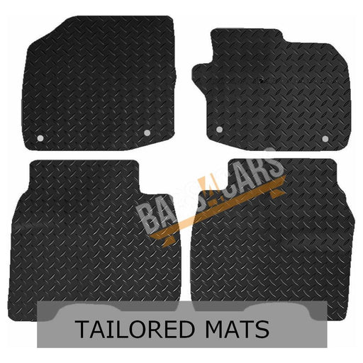 Fully Tailored Silver Trim Rubber Mats fits Honda Civic 12> Set of 4 With 4 clip UKB4C  - Dynamic Drive