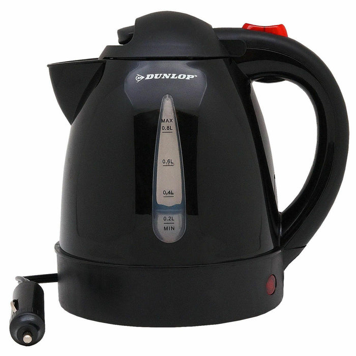 12V In Car Dunlop Kettle 0.8 Litre 150W 12 Volt Caravan Van 4X4 Boat Travel