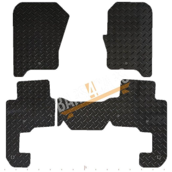 White Trim Tailored Rubber Car Mats for Landrover Discovery 4 13> Set of 4 With 8 Clips UKB4C  - Dynamic Drive