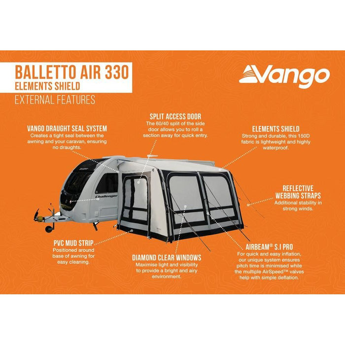 Vango Balletto Air 330 Elements Shield Caravan Awning Vango  - Dynamic Drive