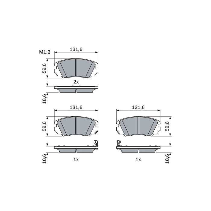 Bosch Brake Pad Set Bp1191 fits Vauxhall Insignia Sports Tourer CDTi ECOTEC - 2.