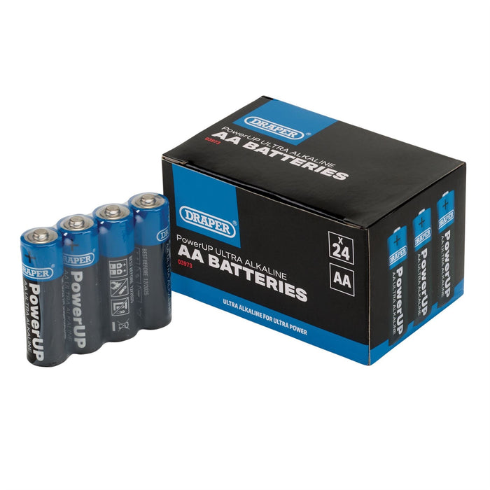 Draper PowerUP Ultra Alkaline AA Batteries (Pack of 24) 03973