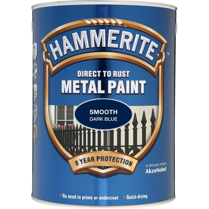 Hammerite Direct To Rust Metal Paint - Smooth Dark Blue - 2.5 Litre Hammerite  - Dynamic Drive