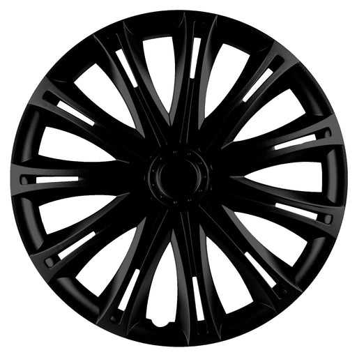 15" Black Multi-Spoke Wheel Trims Hub Caps Covers Protectors Set of 4 ABS Versaco  - Dynamic Drive