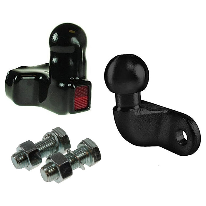 Towball Black Standard 50mm Heavy Duty E Approved Hitch Head Tow 90mm Fixings Maypole  - Dynamic Drive