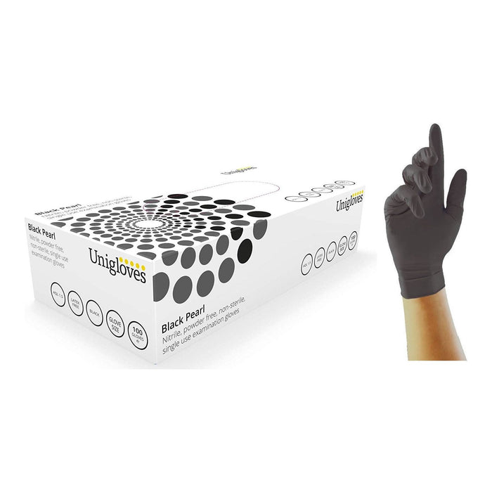 Nitrile Glove Black Medium Unigloves  - Dynamic Drive