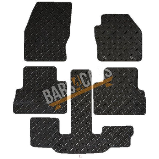 Red Trim Tailored Rubber Car Mats for Ford C-Max Grand 13> Set of 5 XL With 2 Clips UKB4C  - Dynamic Drive