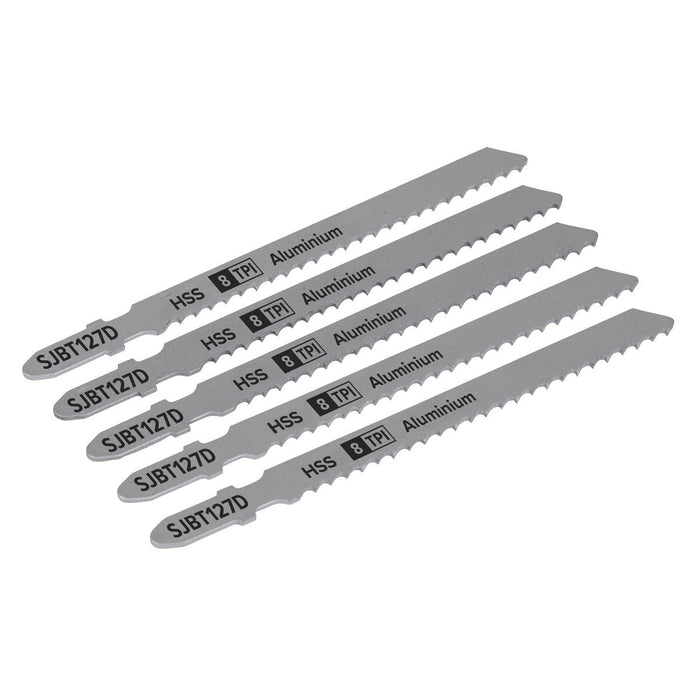 Sealey Jigsaw Blade Aluminium 100mm 8tpi Pack of 5 SJBT127D