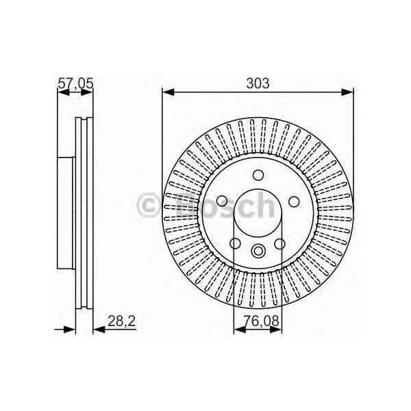 Bosch Brake Disc Single Bd1647 fits VW Amarok TDi|TDi BlueMotion - 2.0 - 11- 098