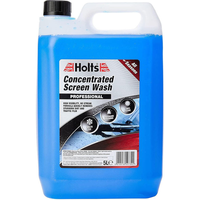 4x Holts All Seasons Windscreen Screen Wash High Power Concentrated 5 Litre 5L Holts  - Dynamic Drive