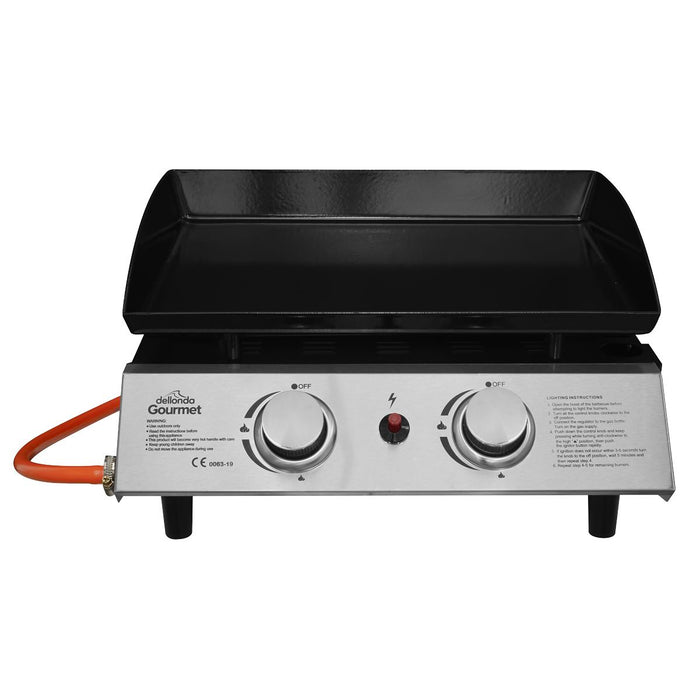 Dellonda 2 Burner 5kW Portable Gas Plancha - Stainless Steel Dellonda  - Dynamic Drive