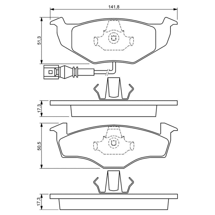 Genuine Bosch Brake Pad Set Bp434 fits VW Polo - 1.2 - 02-07 0986424723