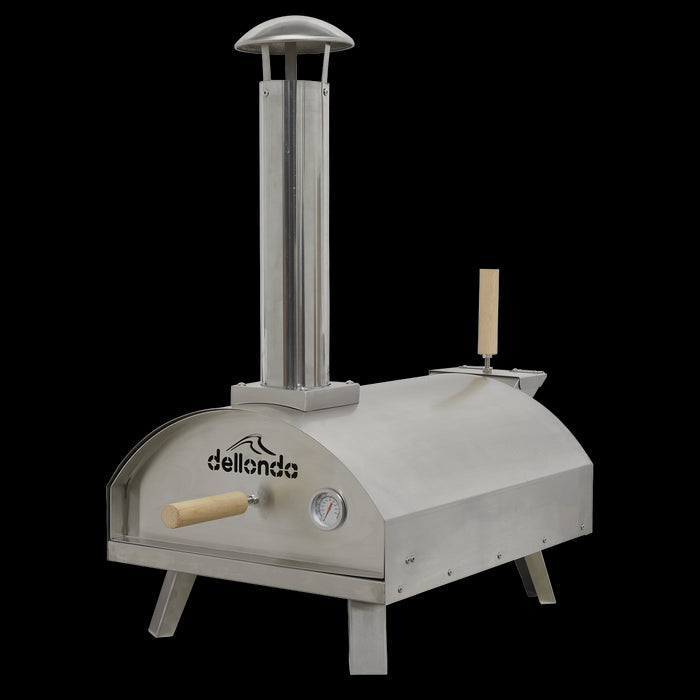 Dellonda Portable Wood-Fired Pizza Oven and Smoking Oven Stainless Steel