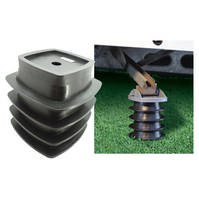 Stak-a-Set 4 Stackable Bases Extend Corner Steady Blocks Jack Up Caravan Trailer Leisurewize  - Dynamic Drive