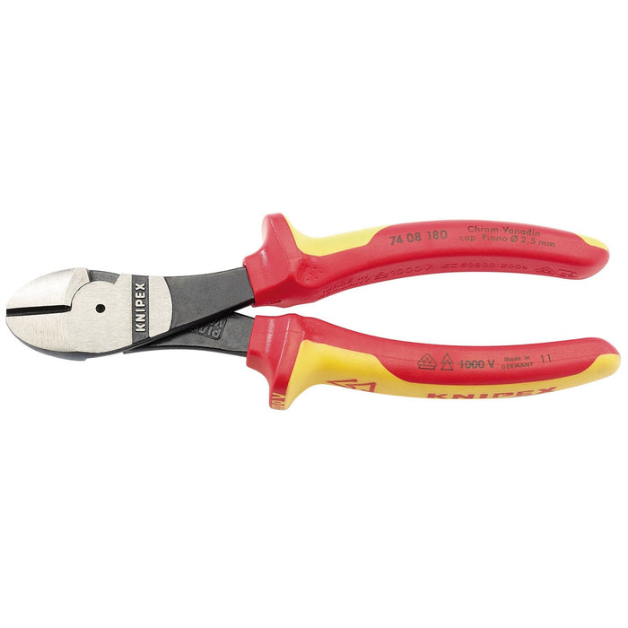 Draper Knipex 74 08 180UKSBE VDE Fully Insulated High Leverage Diagonal Side Cut