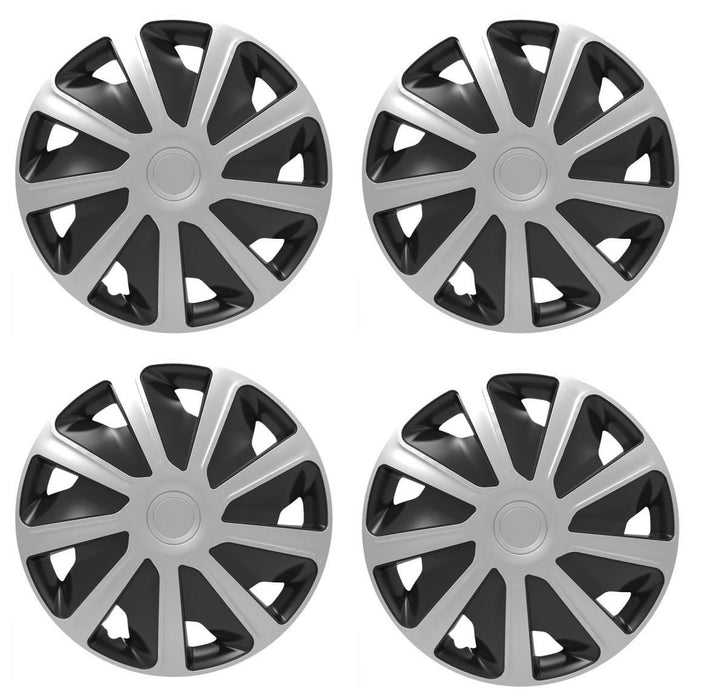 4x Silver/Black 16" Inch Deep Dish Van Wheel Trims Hub Caps For Renault Master UKB4C  - Dynamic Drive