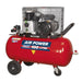 Sealey Air Compressor 100L Belt Drive 3hp with Cast Cylinders & Wheels SAC2103B Sealey  - Dynamic Drive