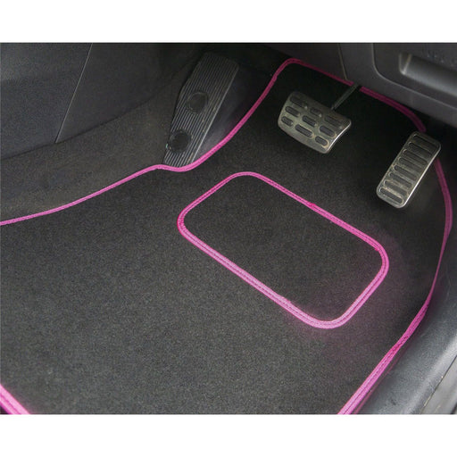 Tailored Pink Trim Carpet Mats fits for Suzuki Vitara 15-18 + Clips 15 16 17 18 UKB4C  - Dynamic Drive