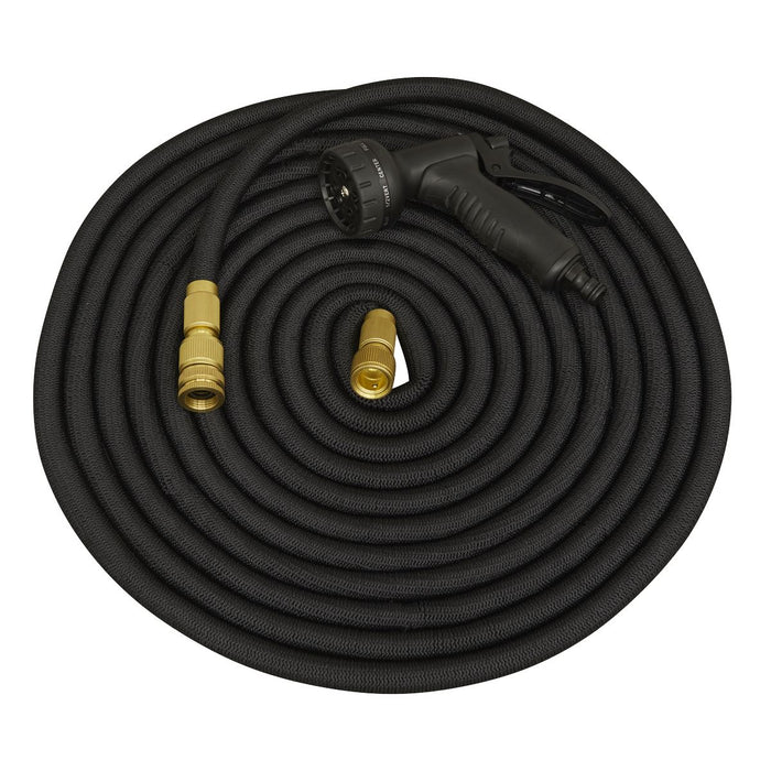 Sealey Ø17mm Expandable Garden Hose Black 15m Premium GH15E Sealey  - Dynamic Drive