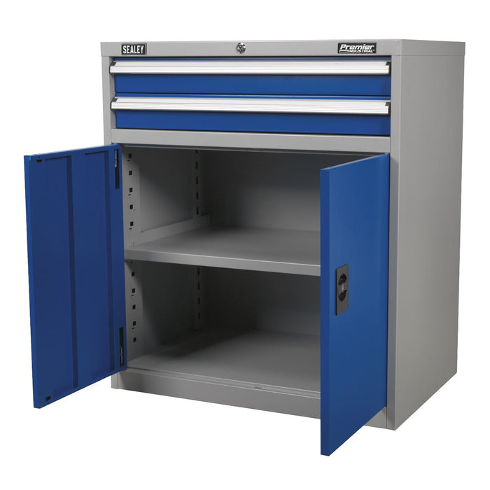 Sealey Industrial Cabinet 2 Drawer & 1 Shelf Double Locker API8810