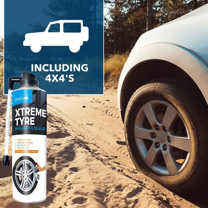 2 x Car Tyre Seals & Inflates Instant Sealant Inflator Puncture Weld Repair Simply  - Dynamic Drive