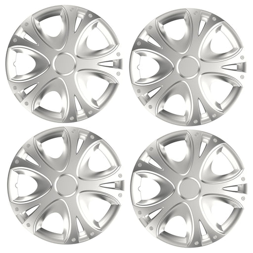 4x Wheel Trims Hub Caps 15" Covers in Silver Star Style 5 Spoke Versaco  - Dynamic Drive