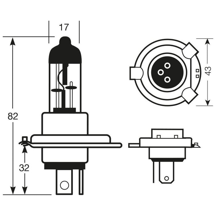 Ring Halogen Bulb - 24V 75/70W H4 P43t - Headlamp