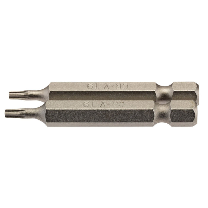 Draper TX-STAR Insert Bit, 1/4" Hex, 50mm Long, T9 (Pack of 2) Draper  - Dynamic Drive