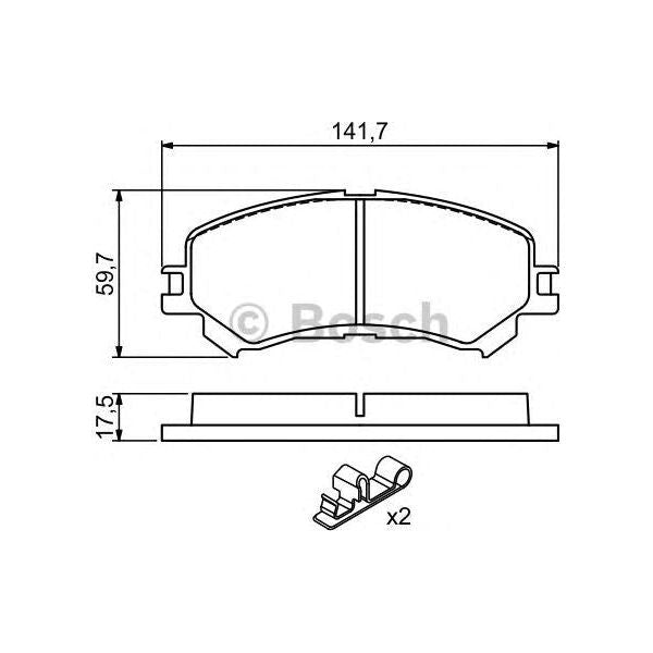 Genuine Bosch Brake Pad Set Bp1735 fits Nissan X-Trail dCi - 1.6 - 14- 098649472