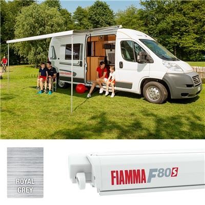 Fiamma F80S 290 Awning Polar White Case Royal Grey Fabric Motorhome Caravan Van