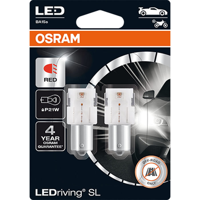 OSRAM LEDriving® SL, P21W, Red, LED signal lamps, Off-road only, non ECE Osram  - Dynamic Drive