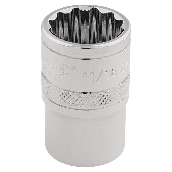 Draper HI-TORQ 12 Point Socket, 3/8" Sq. Dr., 11/16" 49480 Draper  - Dynamic Drive