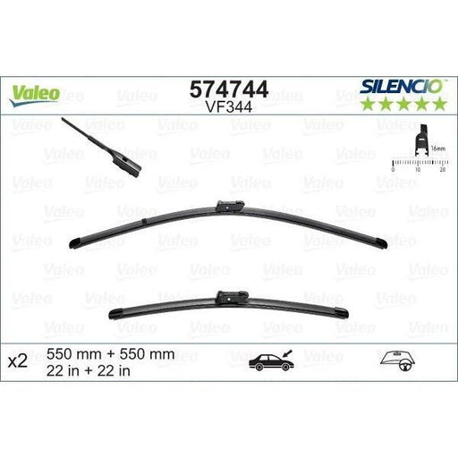 Valeo Wiper Blades Kit 574744 Automotive Part fits Volkswagen Beetle Ii Valeo  - Dynamic Drive